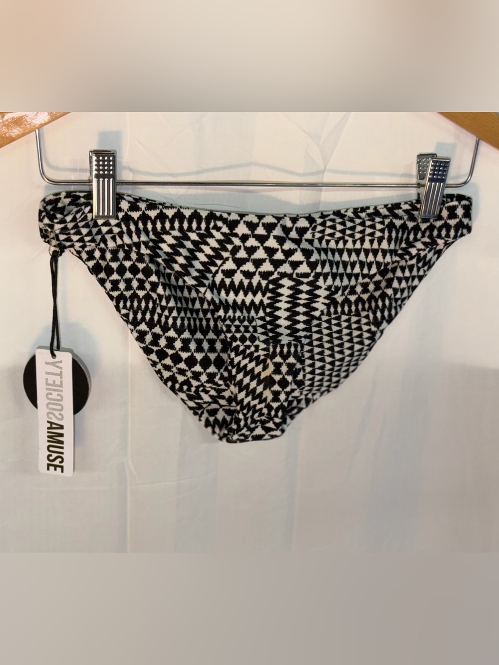 Amuse Society Black & White Geometric Bikini Bottom